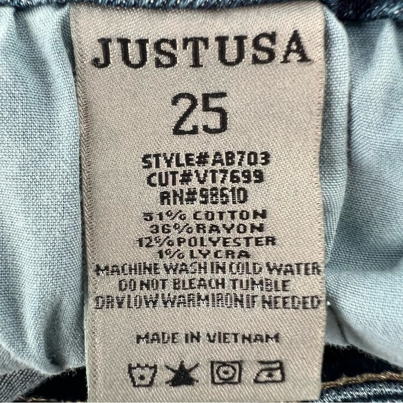 Just USA Distressed Rough Hem Skinny Jeans Size 25 Women’s - Picture 4 of 5